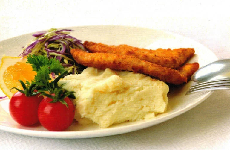 Pan-Seared Pork Chop with Mashed Potatoes and Vegetable Salad